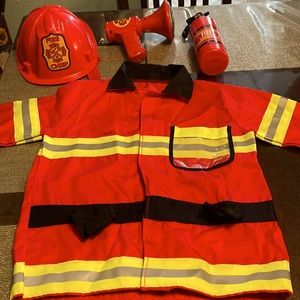 Melissa & Doug Fire Chief Role Play Costume Dress-Up Set. Ages 3 to 6 years.